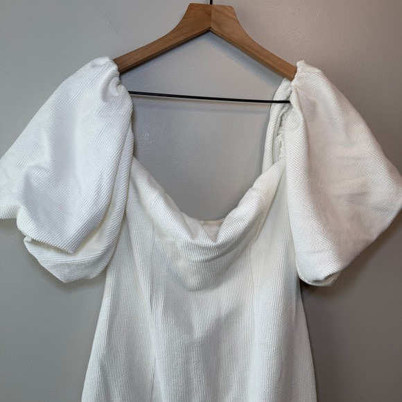 Free People Beach Bubbly Puff Sleeve Mini Dress White Size Medium - Picture 2 of 6